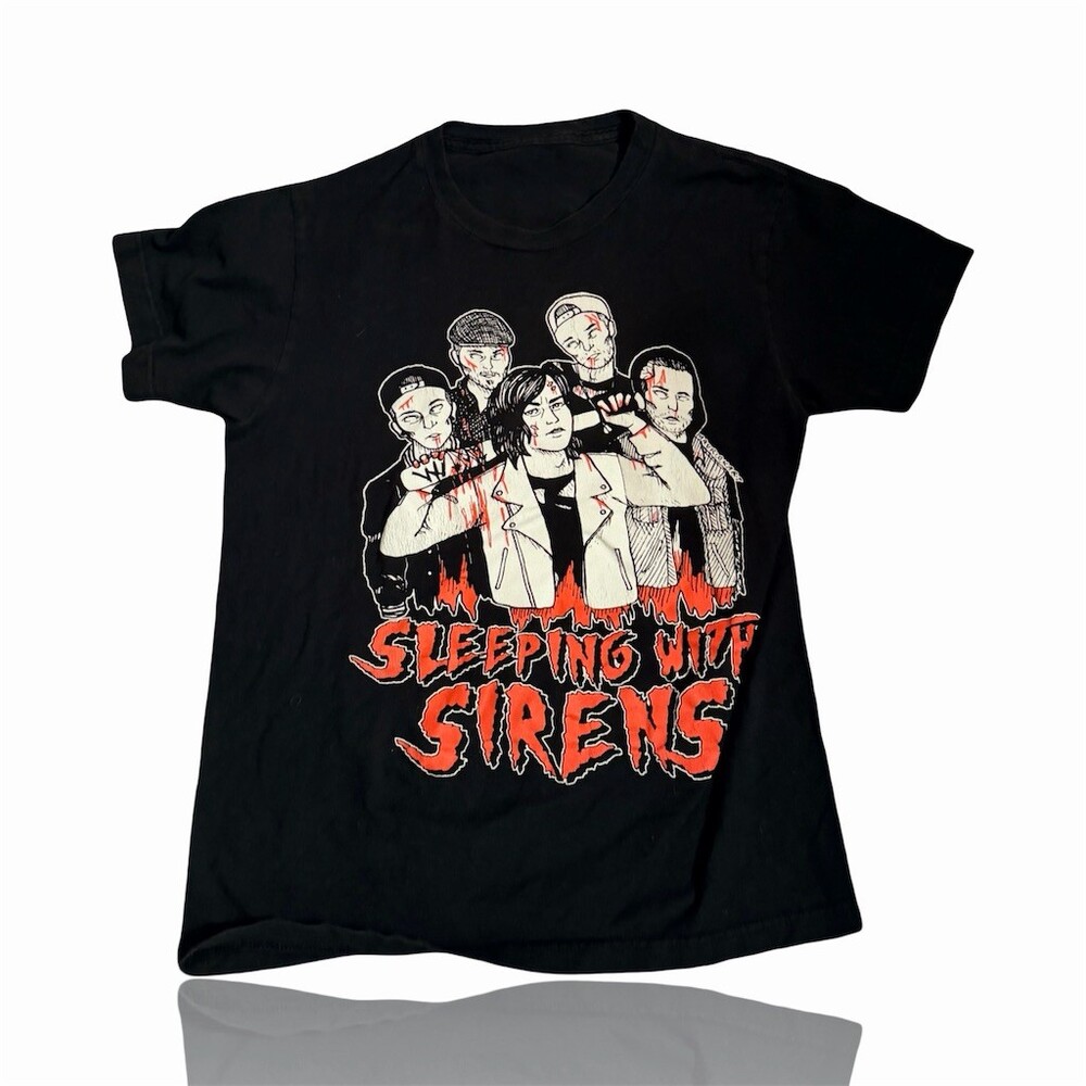 Sleeping With Sirens T-Shirt Unisex Adults Black Graphic Horror themed Band Tee